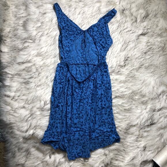 H&M | blue leopard print heart mini dress size 4 Valentines Day - Picture 7 of 7